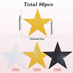 80Pcs Paper Glitter Star Wall Decoration&nbsp;AJEW-SP0001-13