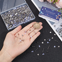 300Pcs 304 Stainless Steel Flat Round Blank Peg Earring Post&nbsp;STAS-SC0007-33B