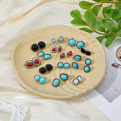 16 Pair 16 Style Ethnic Style Alloy Stud Earrings&nbsp;EJEW-FI0002-86