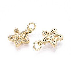 Brass Micro Pave Cubic Zirconia Pendants&nbsp;KK-T071-97G