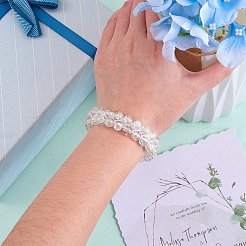 Sparkling Round Glass Braided Bead Bracelet&nbsp;BJEW-SW00082-01