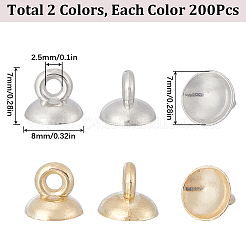 400Pcs 2 Colors Plastic Bead Cap Pendant Bails&nbsp;KY-SC0001-97