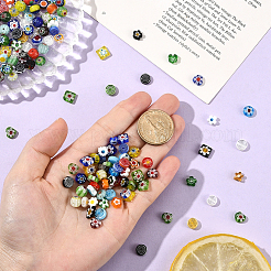 180Pcs 6 Styles Handmade Millefiori Glass Bead Strands&nbsp;LAMP-LT0001-07