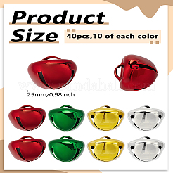 40Pcs 4 Colors Iron Bell Pendants&nbsp;IFIN-LP0001-35