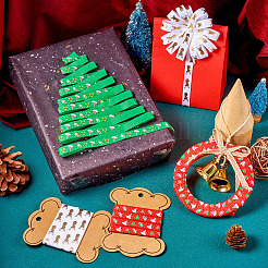 8 Yards 4 Colors Christmas Theme Polyester Printed Grosgrain Ribbons&nbsp;ORIB-TA0001-05A