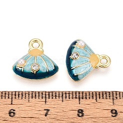 Rack Plating Alloy Rhinestone Enamel Charms&nbsp;ENAM-N065-01KCG
