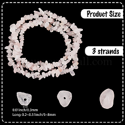 3 Strands Natural Rose Quartz Chip Beads Strands&nbsp;G-PA0001-36