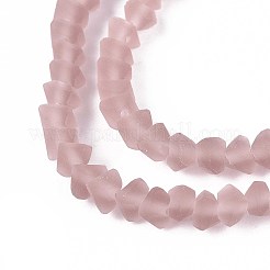 Frosted Transparent Glass Beads Strands&nbsp;LS-GLAA-N016-4mm-25