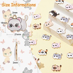 35Pcs 7 Styles Printed Alloy Pendants&nbsp;ENAM-CJ0005-24