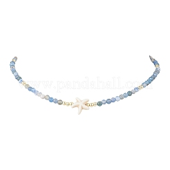 5Pcs 5 Colors Summer Beach Natural Amethyst & Green Aventurine & Dyed Agate Round Beaded Necklaces&nbsp;NJEW-JN05262