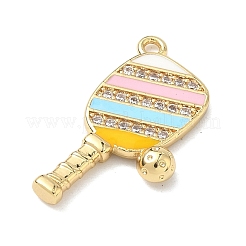 Brass Micro Pave Clear Cubic Zirconia Pendants&nbsp;KK-I476-07G
