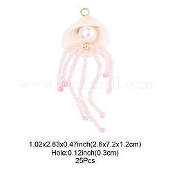 Natural Shell & Glass Pearl Big Pendants&nbsp;PALLOY-FS00031