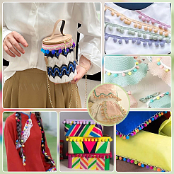 10 Yards Polyester Pom Pom Ball Tassel Ribbons&nbsp;DIY-PH0033-31