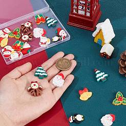40Pcs 10 Styles Christmas Theme Opaque Resin Cabochons&nbsp;CRES-SC0002-56