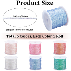 6 Rolls 6 Colors Polyester Braided Cord&nbsp;WCOR-CY0001-02B