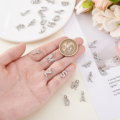 1Set Brass Micro Pave Clear Cubic Zirconia Charms&nbsp;KK-PH0013-42P