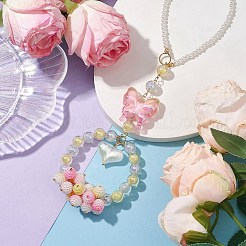 Acrylic Butterfly Heart Pendant Decorations&nbsp;HJEW-JM02000