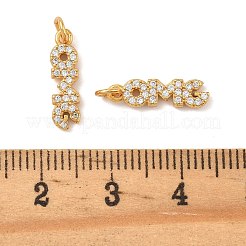 Brass Micro Pave Cubic Zirconia Charms&nbsp;KK-K364-42G