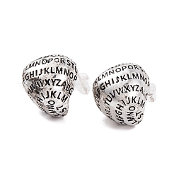 Letter Teardrop Brass Stud Earrings for Women&nbsp;EJEW-G391-02S