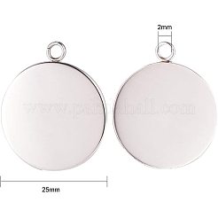 304 Stainless Steel Pendant Cabochon Settings&nbsp;STAS-NB0001-03P