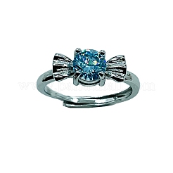 Brass Micro Pave Cubic Zirconia Finger Rings for Women&nbsp;WG8C618-02