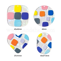 24Pcs 4 Style Transparent Clear Acrylic Pendants&nbsp;KY-LS0001-09