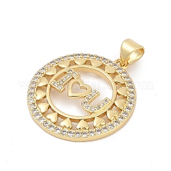 Brass Micro Pave Cubic Zirconia Charms&nbsp;KK-U058-38G