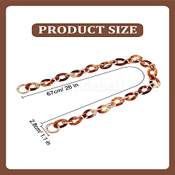 1Pc Twisted Oval Resin Handbag Chain Straps with Aluminum Findings&nbsp;FIND-LP0004-91