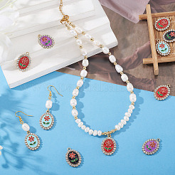 16Pcs 4 Styles Alloy Enamel Pendants&nbsp;FIND-TA0009-47