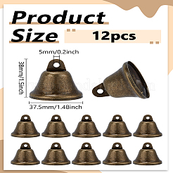 12Pcs Iron Bell Pendants&nbsp;IFIN-LP0001-36
