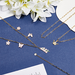 6Pcs 304 Stainless Steel Paperclip Chain Necklaces&nbsp;NJEW-SC0001-57A-G
