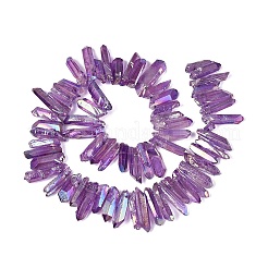 Spray Painted Electroplate Natural Quartz Crystal Points Beads Strands&nbsp;G-Q610-02G