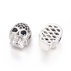 Brass Micro Pave Cubic Zirconia Beads&nbsp;ZIRC-G166-42