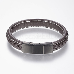 Braided Leather Cord Bracelets&nbsp;BJEW-H561-04B