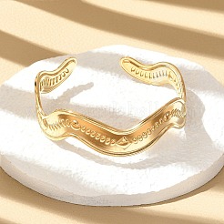 304 Stainless Steel Cuff Bangles for Women&nbsp;BJEW-B120-03G-04