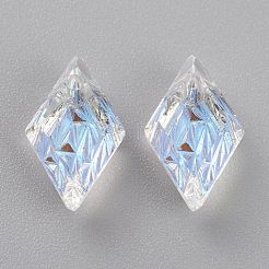 Embossed Glass Rhinestone Pendants&nbsp;GLAA-J101-04A-001SI