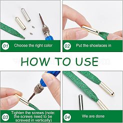 24Sets 2 Colors Alloy Aglets for Shoelaces&nbsp;FIND-NB0001-80