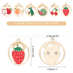 24Pcs 6 Style Alloy Enamel Pendants&nbsp;ENAM-NB0001-76-NR