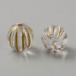 Transparent Acrylic Golden Metal Enlaced Beads&nbsp;OACR-WH0028-31A