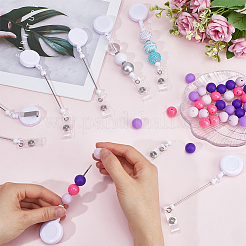 10Pcs Opaque Plastic Retractable & Beadable Badge Reel&nbsp;AJEW-SC0003-09