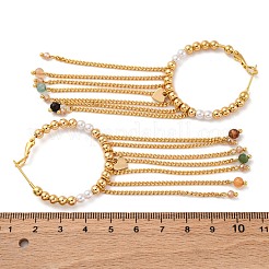 Brass Tassel Hoop Earrings&nbsp;EJEW-R014-12G