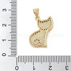 Brass Micro Pave Clear Cubic Zirconia Pendants&nbsp;KK-I712-59G-01