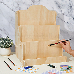 4-Tier Wood Postcard Display Riser Stands&nbsp;ODIS-WH0038-127