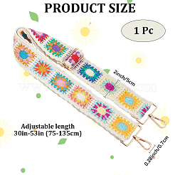 Ethnic Style Cloth Embroidery Colorful Flower Webbing Bag Straps&nbsp;DIY-WH20053-22A