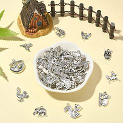 100 pcs 10 Style Tibetan Style Alloy Pendants&nbsp;TIBEP-CJ0001-34
