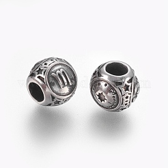 316 Surgical Stainless Steel European Beads&nbsp;STAS-F195-128P-09