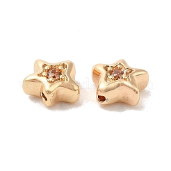 Brass Cubic Zirconia Beads&nbsp;KK-Q773-01G-05