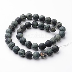 Frosted Round Natural Kambaba Jasper Bead Strands&nbsp;G-J346-30-10mm