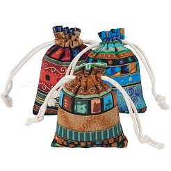 10Pcs Ethnic Style Cotton & Linen Storage Bags&nbsp;ABAG-TADJ0001-04B