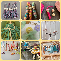 100Pcs Printed Wood Beads&nbsp;WOOD-PH0002-67